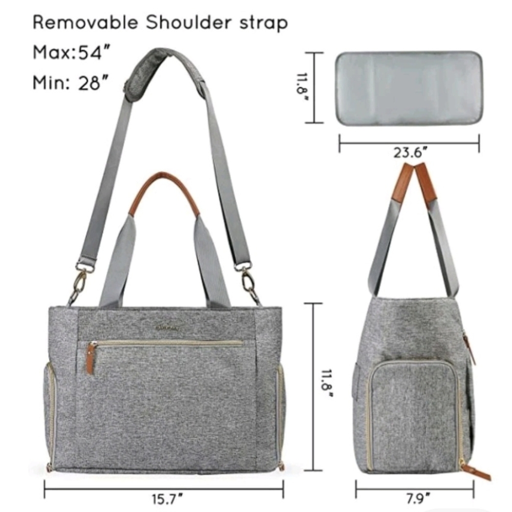 Mommore Diaper Tote‎ Bag with 15 Inch Laptop Sleeve